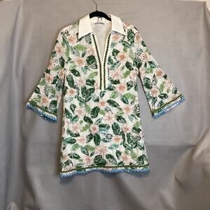 NWT Avara White Eyelet Dress S – Long Sleeves, Feminine Fit, Spring Summer Style